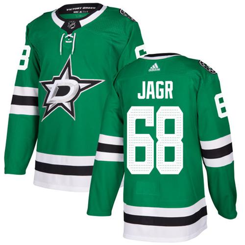 Adidas Men Dallas Stars #68 Jaromir Jagr Green Home Authentic Stitched NHL Jersey
